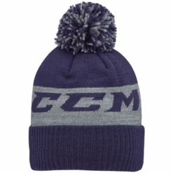 CCM Team Fleece Pom Knit Navy Beanie